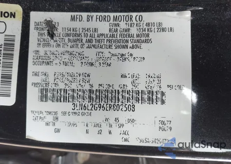 2014 Lincoln Mkz z USA, uszkodzony, nr VIN 3LN6L2G96ER802508